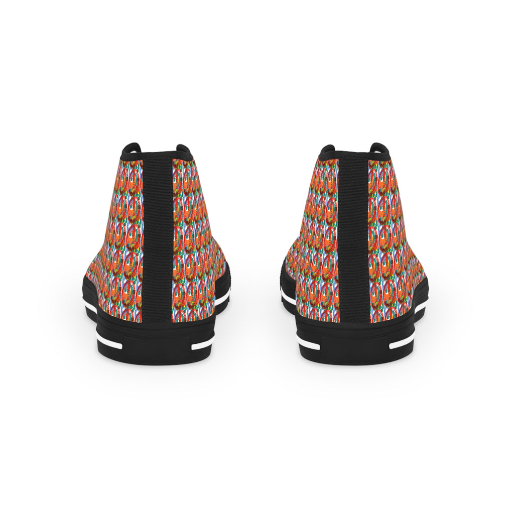 Joy Lines: Men's High Top Canvas Sneakers