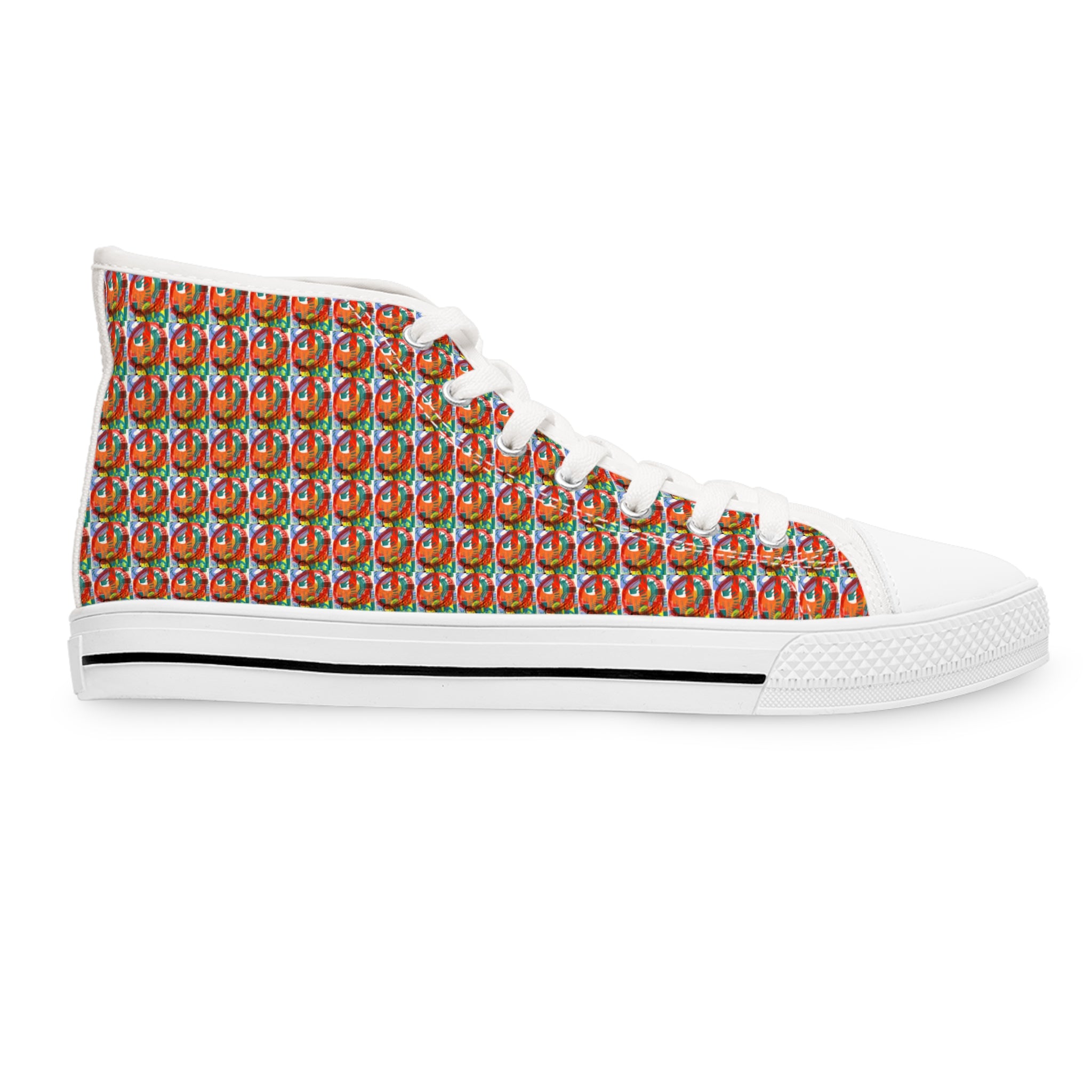 Joy Lines: Women's High Top Canvas Sneakers