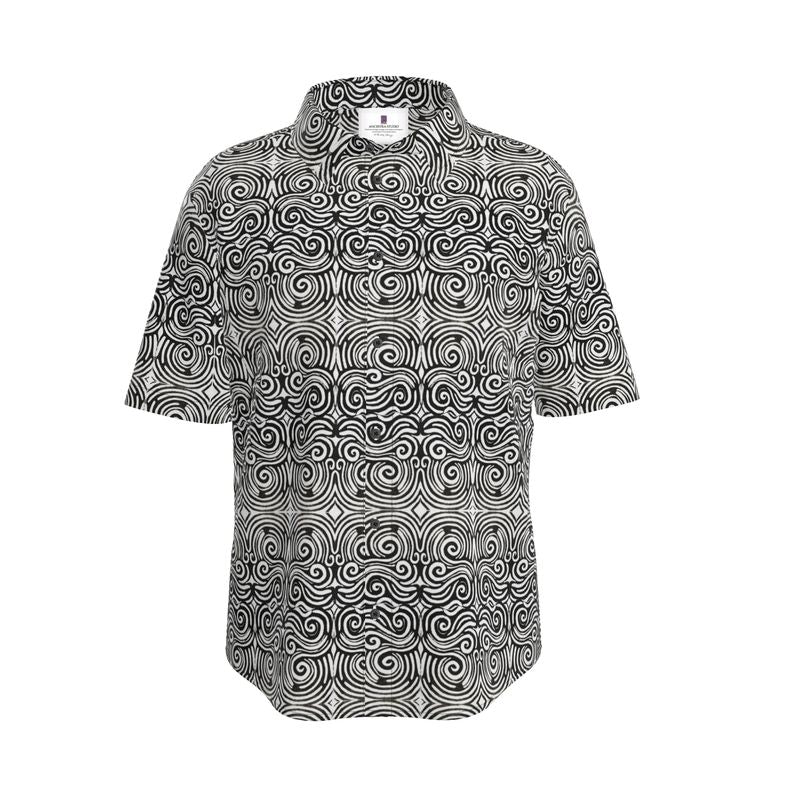 Life is Non-Linear: Mens Short Sleeve Linen Shirt