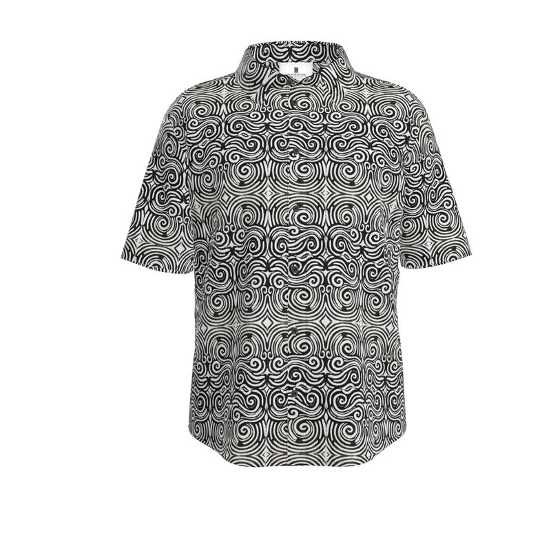 Life is Non-Linear: Mens Short Sleeve Linen Shirt