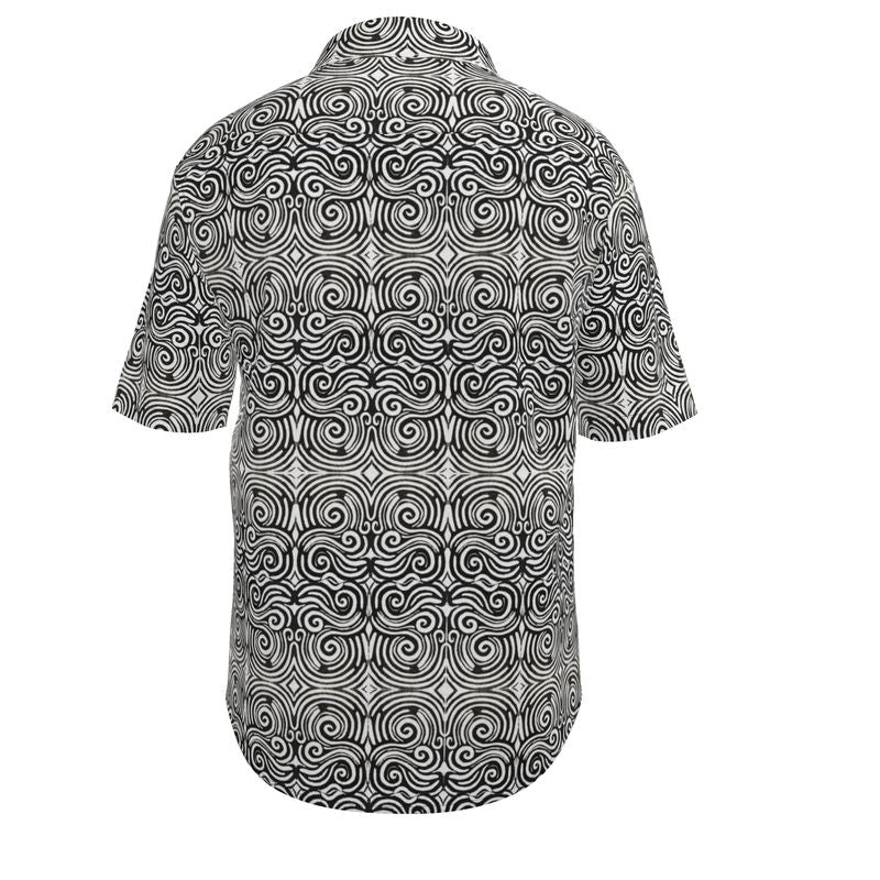 Life is Non-Linear: Mens Short Sleeve Linen Shirt
