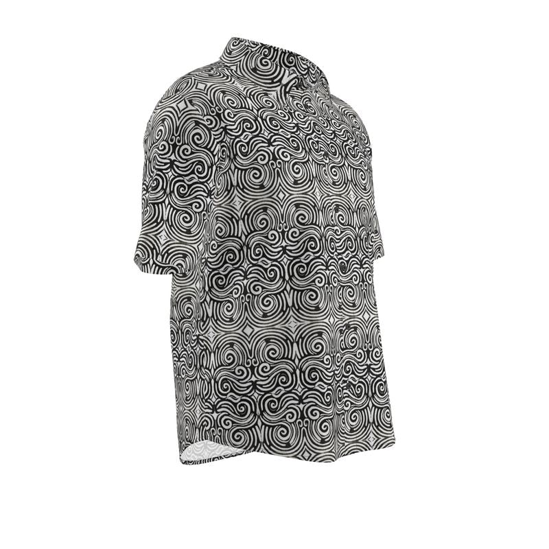 Life is Non-Linear: Mens Short Sleeve Linen Shirt