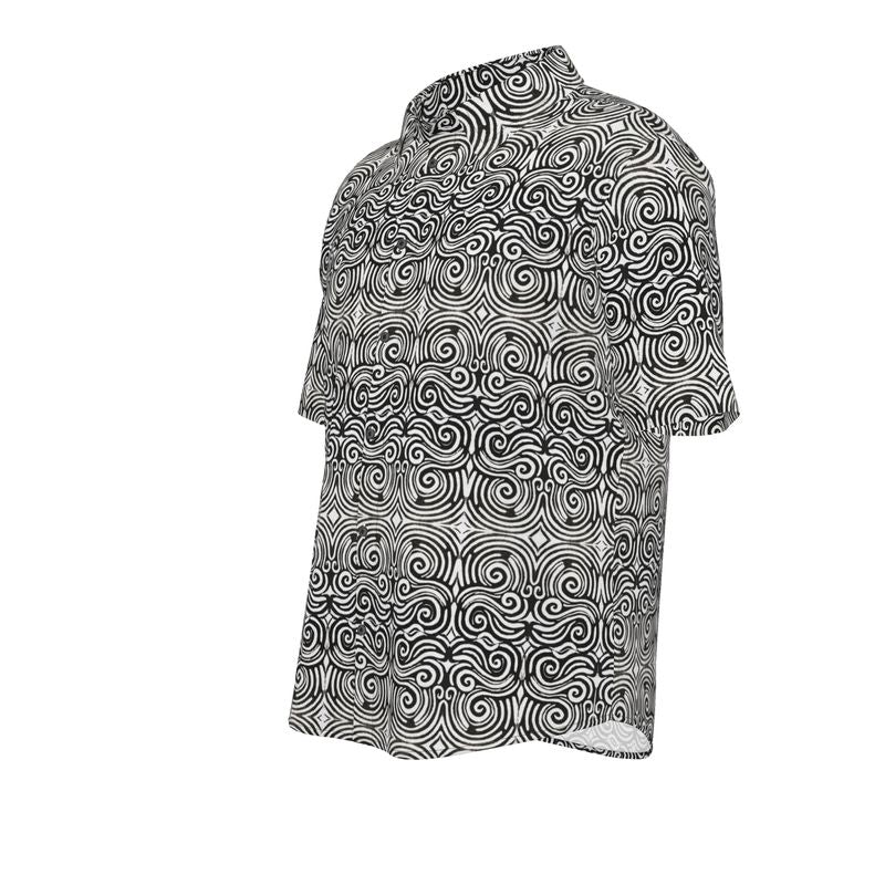 Life is Non-Linear: Mens Short Sleeve Linen Shirt